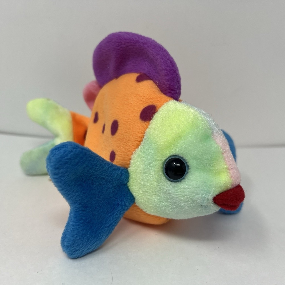 Ty Beanie Baby Lips Fish Plush Neon‎ Color Toy Stuffed Animal Collectible 1999